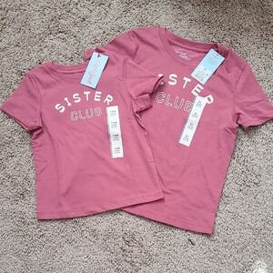 Cat & Jack Mauve Sister Club Kids T-Shirt Set 18M & 5T